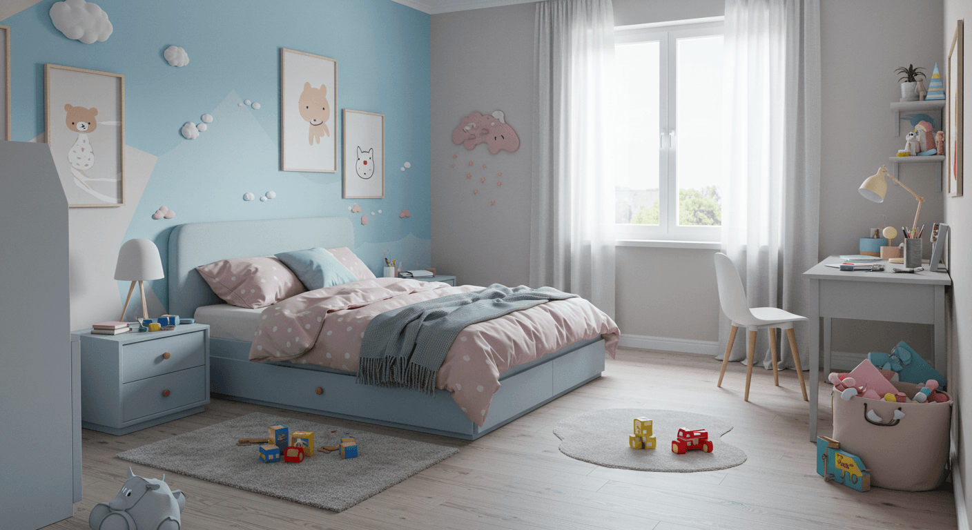 Kids’ Bedroom with Study Corner
